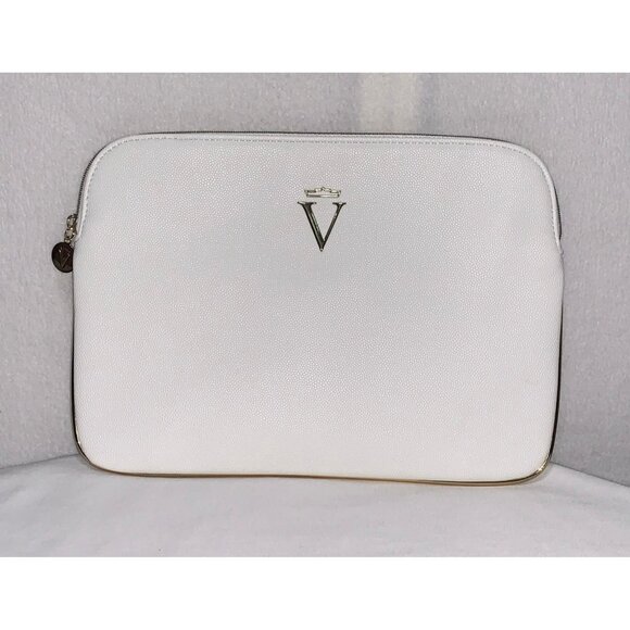 Valmont Skin Care Slim Cosmetic Travel Case Clutch Bag E-Reader White Gold - Picture 1 of 8